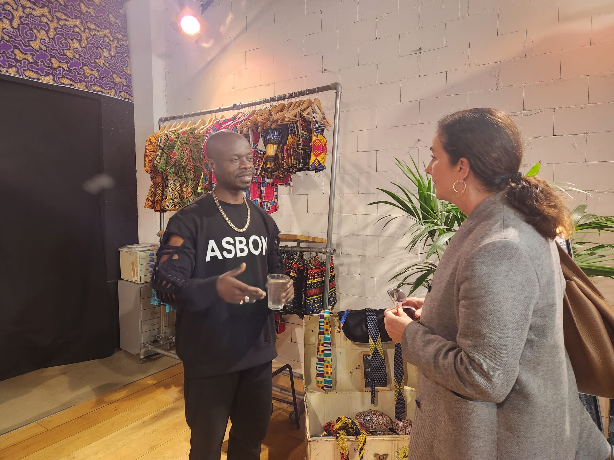 Femke Halsema visiting Asbon Fashion